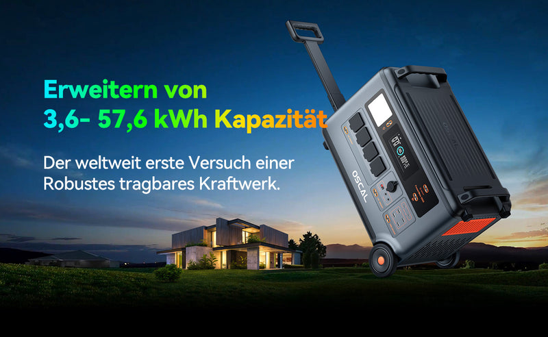 Oscal PowerMax 3600 Power Station with 3600Wh Capacity and 3600W Output Power
