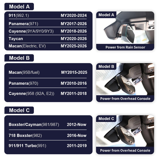 FITCAMX Dashcam für Porsche 992 / 971 / 9YA / 9Y0 / 9Y3 / Taycan
