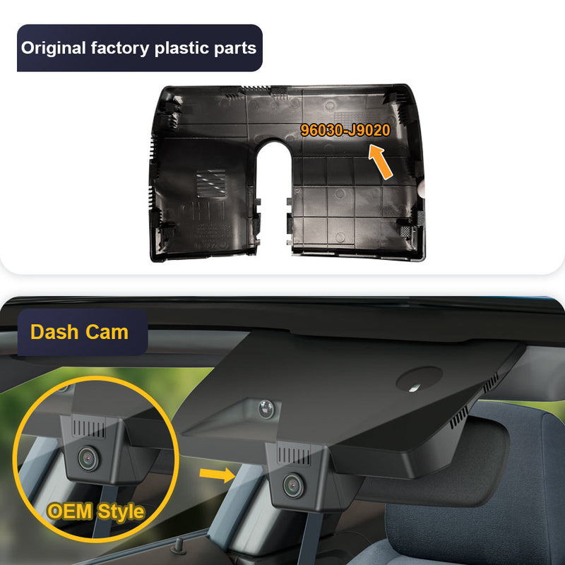 FITCAMX Dashcam für Hyundai Kona, N, Electric, 2021-2023 (Spiegelabdeckung Teilenummer 96030-J9020)