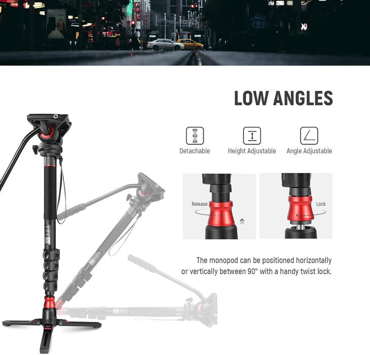 NEEWER GM76 179cm Pro Kamera Einbeinstativ