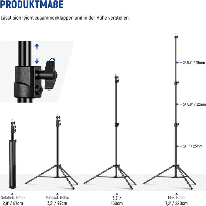 NEEWER 220cm luftgepolstertes Lichtstativ