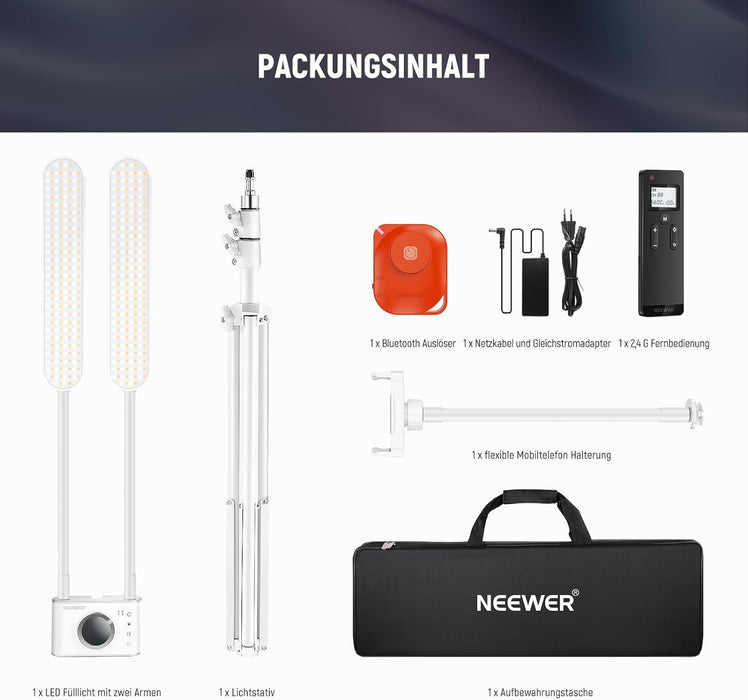 NEEWER BH40B Kosmetiklicht mit Handyhalter und Tasche