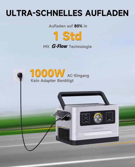 Egretech Sonic 1200W - starke Powerstation mit 999Wh