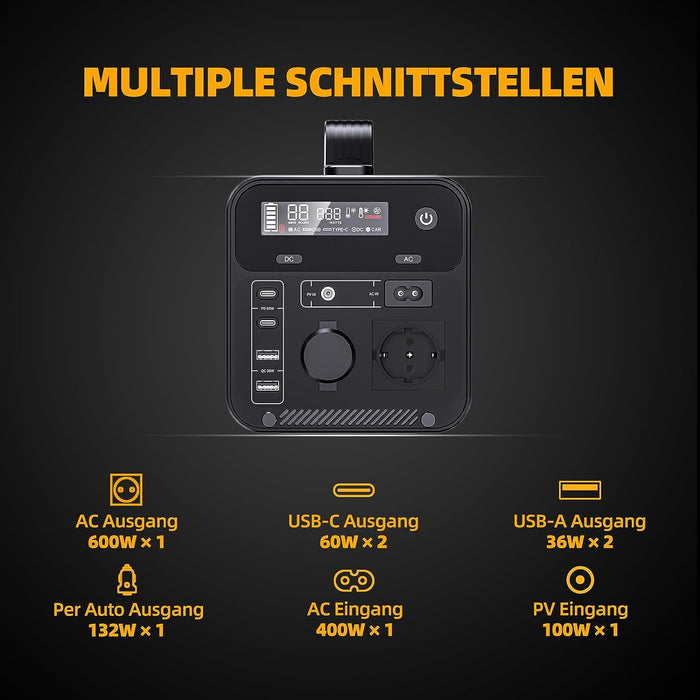 Egretech Sonic 600 -  Powerstation mit 500Wh Leistung