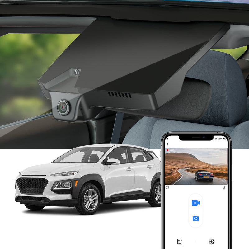 FITCAMX Dashcam für 2018 - 2021 Hyundai Kona und Kona Electric (Spiegelabdeckung Teilenummer 96031-J9000)