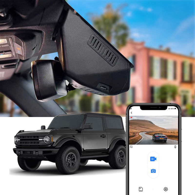 FITCAMX Dashcam für Ford Bronco und Bronco Raptor 2021-2024 6. Generation (U725) und Ford Bronco Sport 2021 - 2025