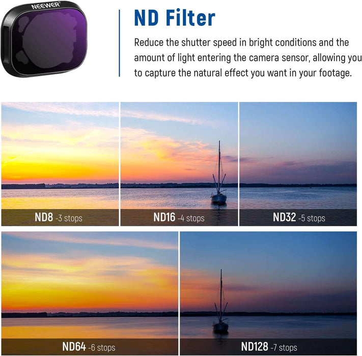 NEEWER Aluminum ND(8-128) CPL Filter Set Kompatibel mit DJI Mini 3/Mini 3 Pro