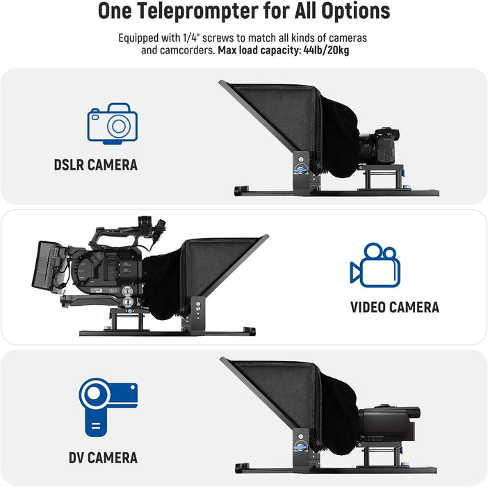 NEEWER X17 Teleprompter mit RT 110 Fernbedienung und APP Steuerung