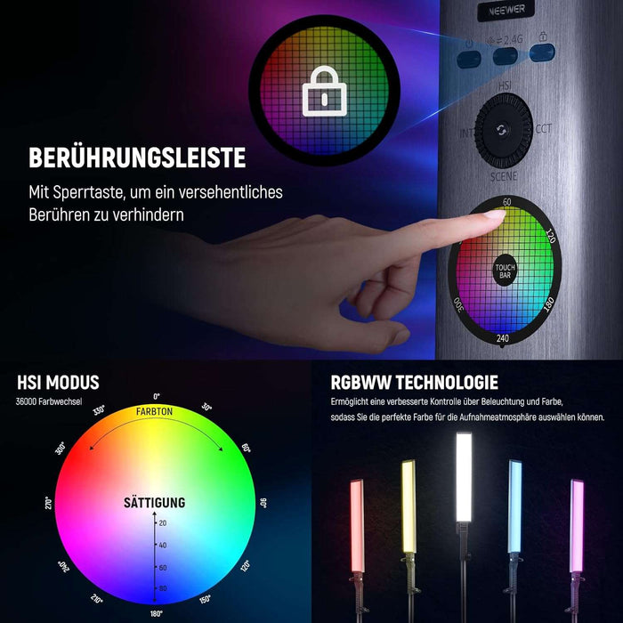 NEEWER BH-30S RGB Lichtstab mit 2,4G/APP Steuerung