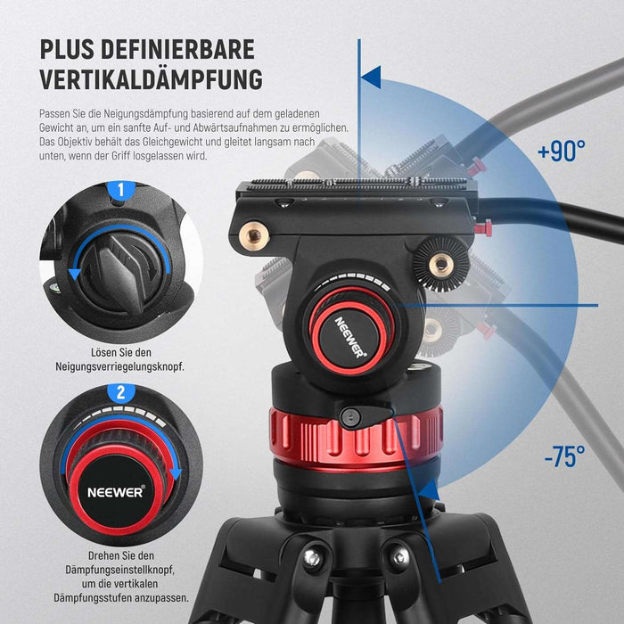 NEEWER TP75 188cm Pro Videostativ mit Fluidkopf
