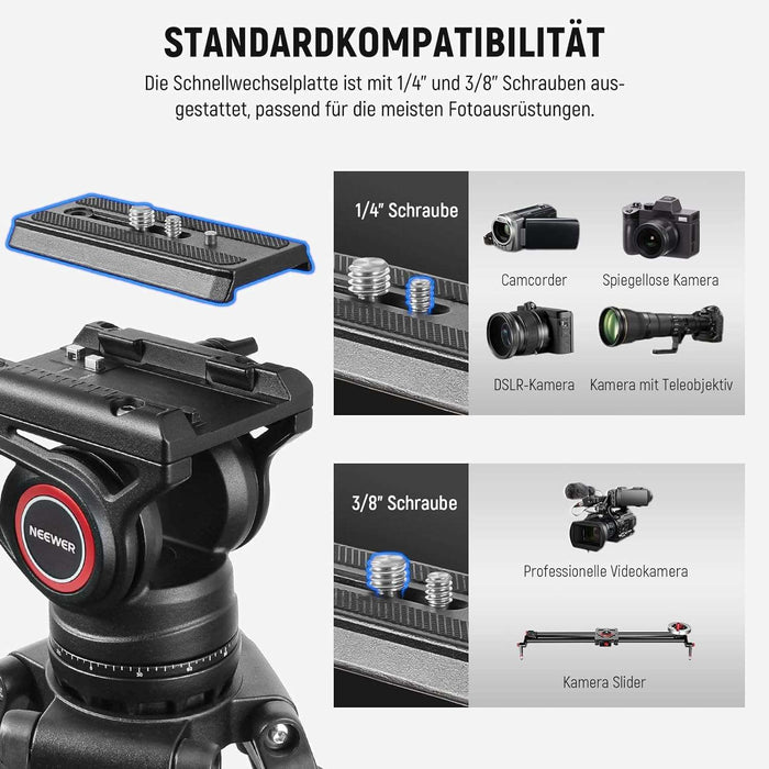 NEEWER TP74 189cm Pro Videostativ mit Fluidkopf
