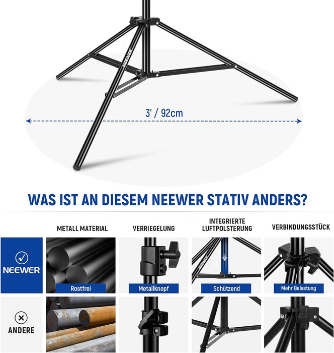 NEEWER 220cm luftgepolstertes Lichtstativ