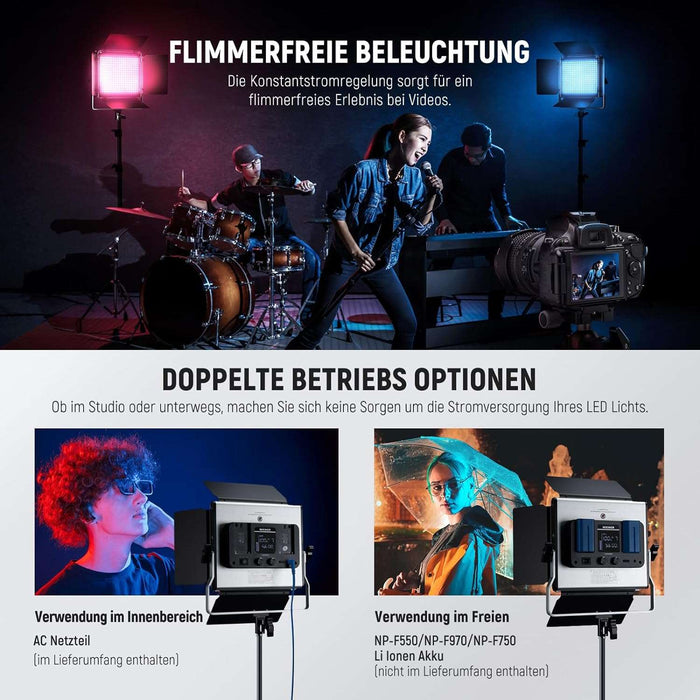 NEEWER Set 2×660 PRO RGB LED Videoleuchte