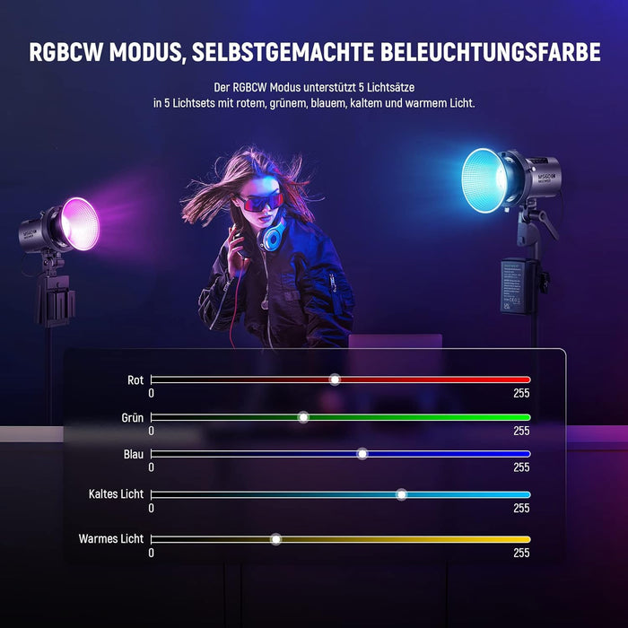 NEEWER MS60C RGB LED Videoleuchte mit 2,4G/APP Steuerung