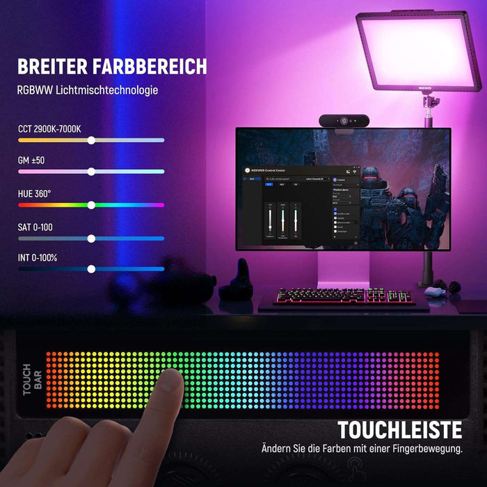 NEEWER Gl1C RGB 38x23cm Lichtpanel mit 2,4G/WLAN/Bluetooth/StreamDeck/App-Steuerung