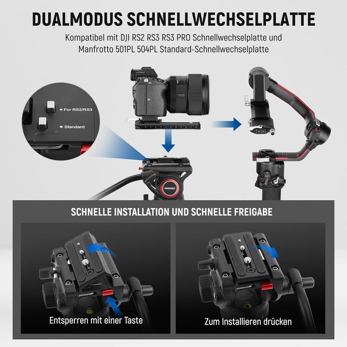 NEEWER TP74 189cm Pro Videostativ mit Fluidkopf