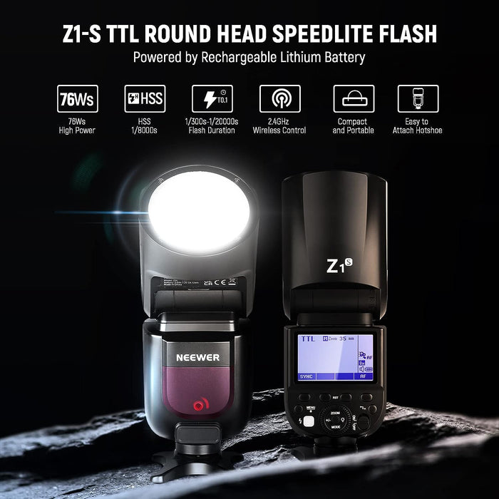NEEWER Z1 TTL HSS Blitzgerät Rundkopf Speedlite