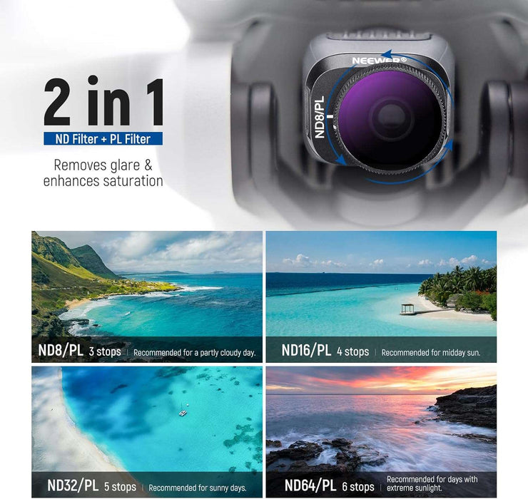 NEEWER 6er ND/PL Filter Set kompatibel mit DJI Mini 3/Mini 3 Pro