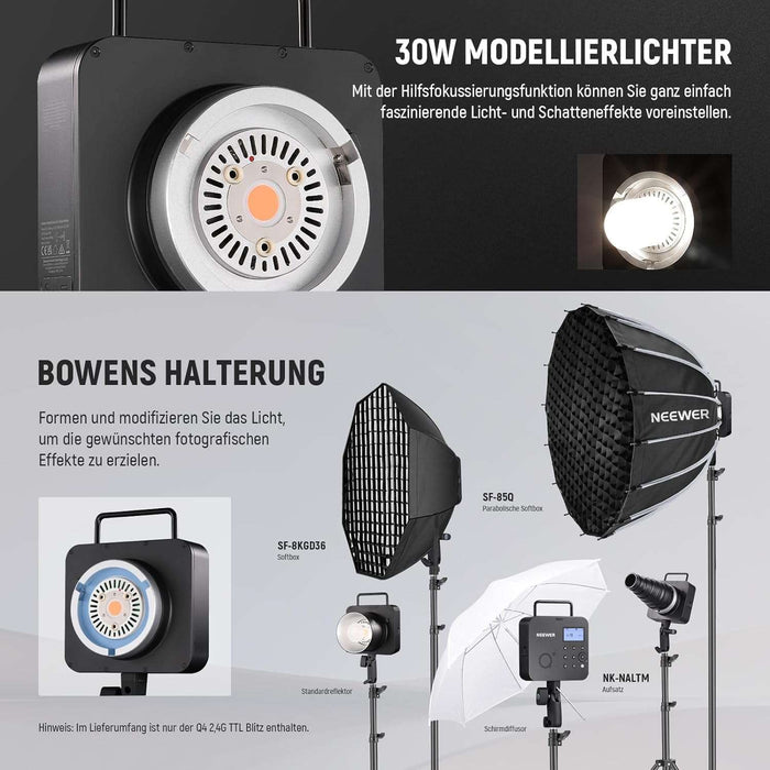 NEEWER Q4 400Ws 2.4G TTL HSS Blitz