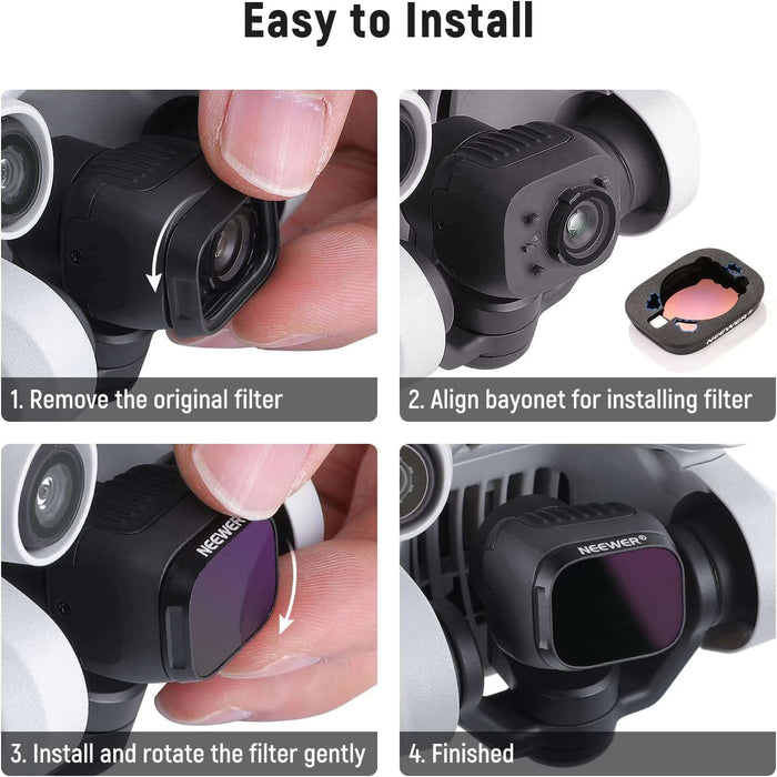 NEEWER Aluminum ND(8-128) CPL Filter Set Kompatibel mit DJI Mini 3/Mini 3 Pro