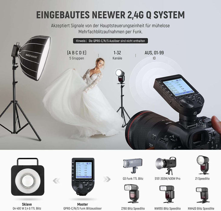 NEEWER Q4 400Ws 2.4G TTL HSS Blitz