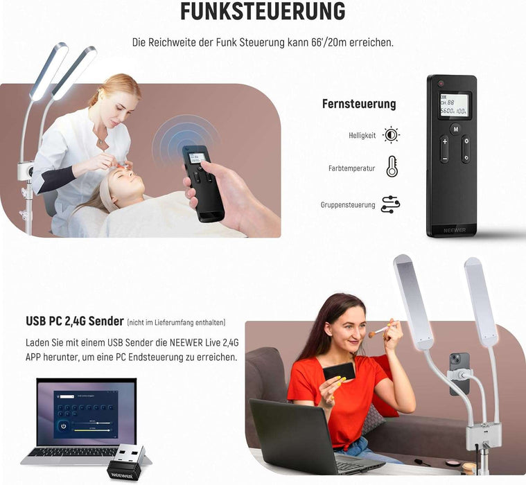 NEEWER BH40B Kosmetiklicht mit Handyhalter und Tasche