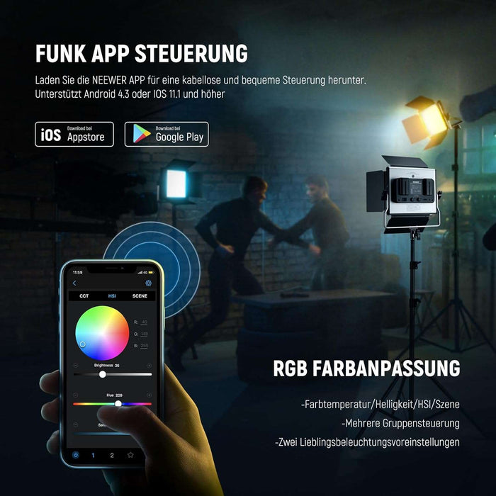 NEEWER Set 2×660 PRO RGB LED Videoleuchte