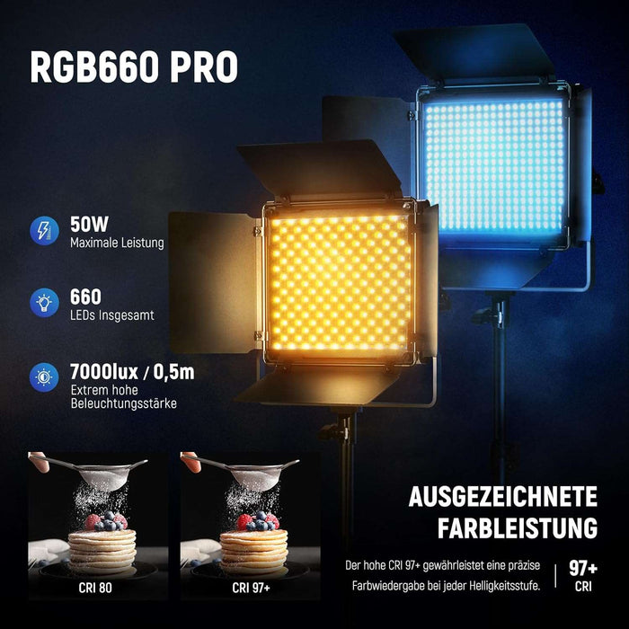 NEEWER Set 2×660 PRO RGB LED Videoleuchte