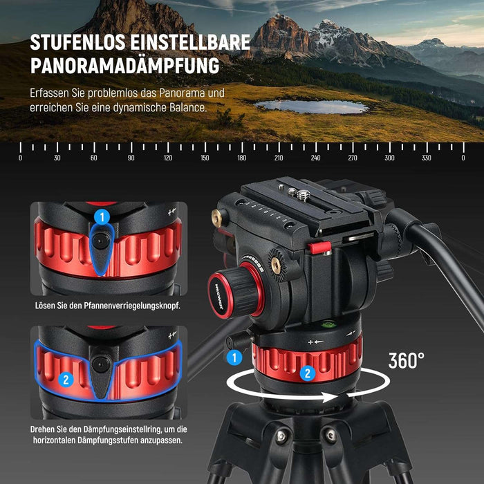 NEEWER TP75 188cm Pro Videostativ mit Fluidkopf