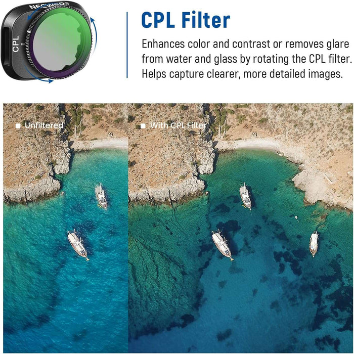 NEEWER Aluminum ND(8-128) CPL Filter Set Kompatibel mit DJI Mini 3/Mini 3 Pro