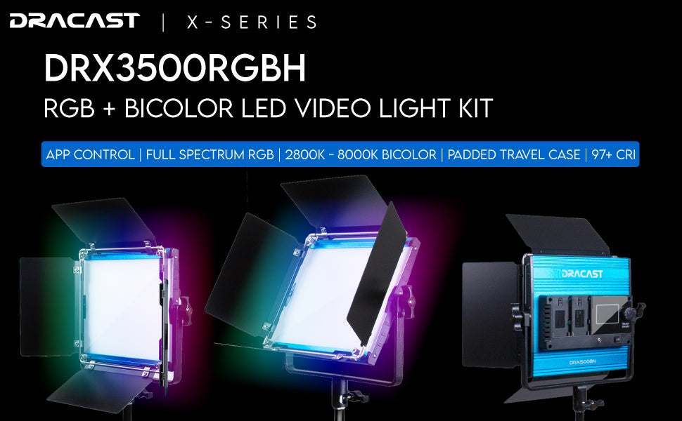 Dracast X Series LED500 RGBWW 3er Licht-Set