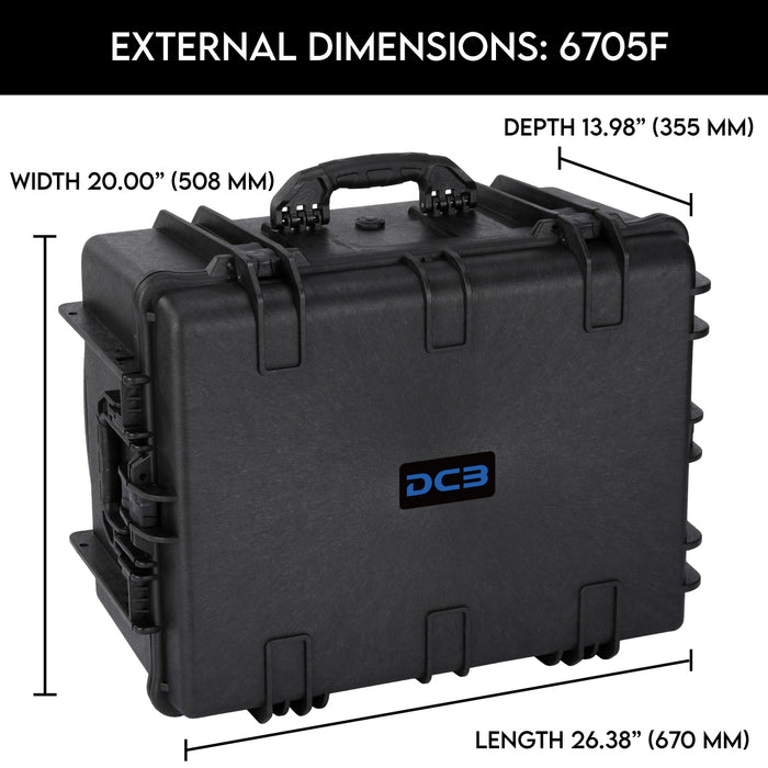 DCB 6705F waterproof protective case with foam