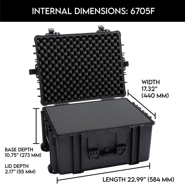 DCB 6705F waterproof protective case with foam