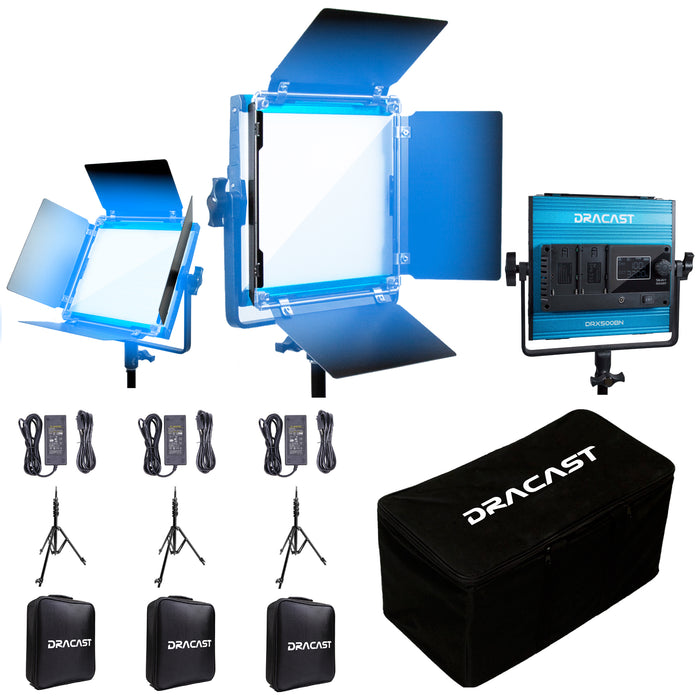 Dracast X Series LED500 Tageslicht 3er Licht-Set