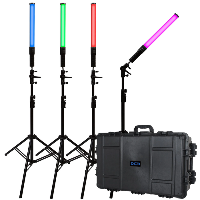 Dracast X Series LED400 Full Color Light Stick RGBWW 4-Piece Light Set with Protective Case