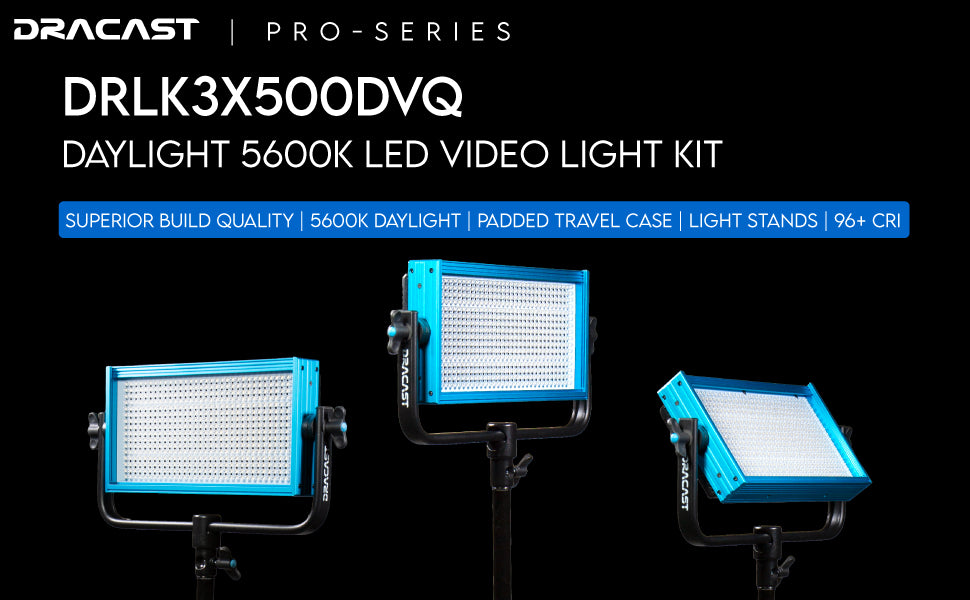 Dracast Pro Series LED500 - Tageslicht 3er Licht-Set