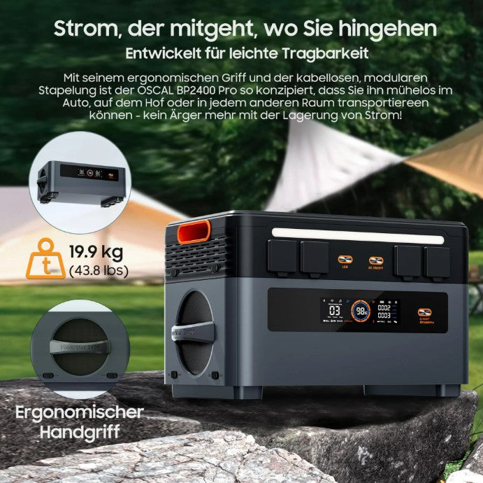 Oscal BP2400 Pro Zusatzakku für PowerMax 2400 Pro mit 2016 Wh Kapazität