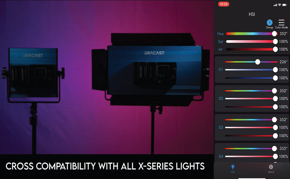 Dracast X Series LED1000 RGBWW Panel Videoleuchte (70W)