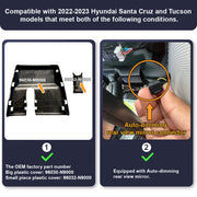 FITCAMX Dashcam für Hyundai Santa Cruz und Hyundai Tucson 2022-2026 (Spiegelabdeckung Teilenummer 96030-N9000)