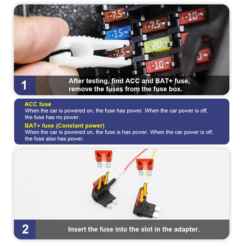 FITCAMX Sicherungskasten-Kabel (Hardwire-Kit) 4in1 für den Parkmodus